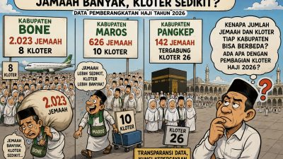 Bone 2.023 Jamaah Hanya 8 Kloter, Maros 626 Jamaah Masuk 10 Kloter: Data Pemberangkatan Haji Sulsel 2026 Tuai Tanda Tanya