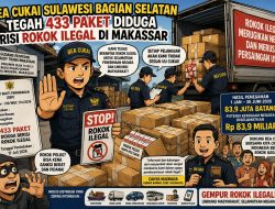 Bea Cukai Sulawesi Bagian Selatan Tegah 433 Paket Diduga Berisi Rokok Ilegal di Makassar