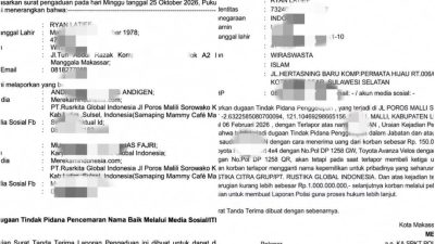 Ryan Latief Resmi Laporkan Dugaan Penggelapan Rp1 Miliar dan Pencemaran Nama Baik ke Polda Sulsel
