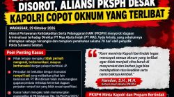 Dugaan Kriminalisi Serta Penahanan Paksa Oleh Pihak Polda Sulsel, Aliansi PKSPH Minta Semua Oknum Yang Terlibat Dicopot